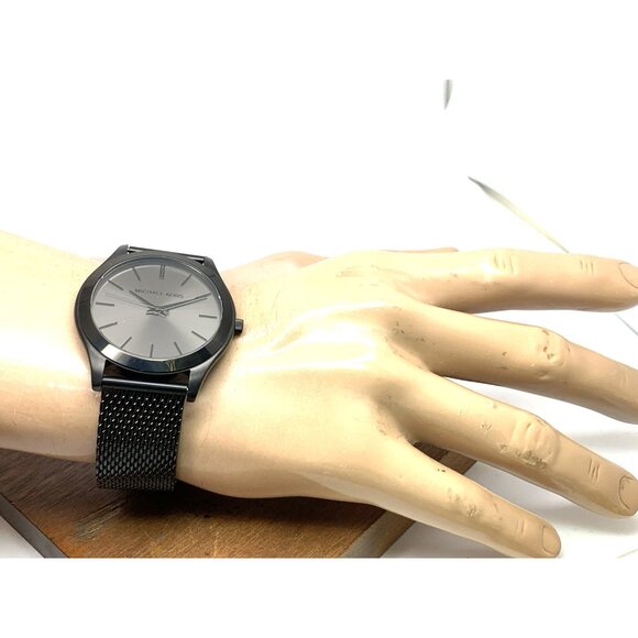 Michael Kors Men's Watch MK9138 Quartz Black Dial Mesh Stainless Steel 44mm - Picture 5 of 14